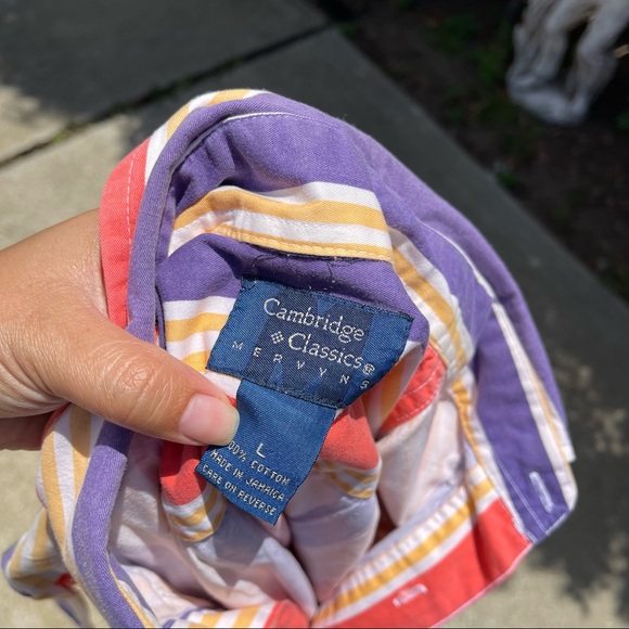 Vintage Mervyn’s Cambridge 90’s Striped Button Front Shirt size L - Picture 6 of 7